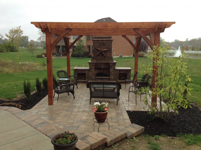 Pergola and Outdoor Fireplace in Centerville, OH