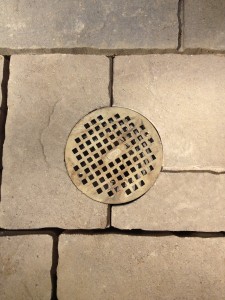 cut around a drain in pavers